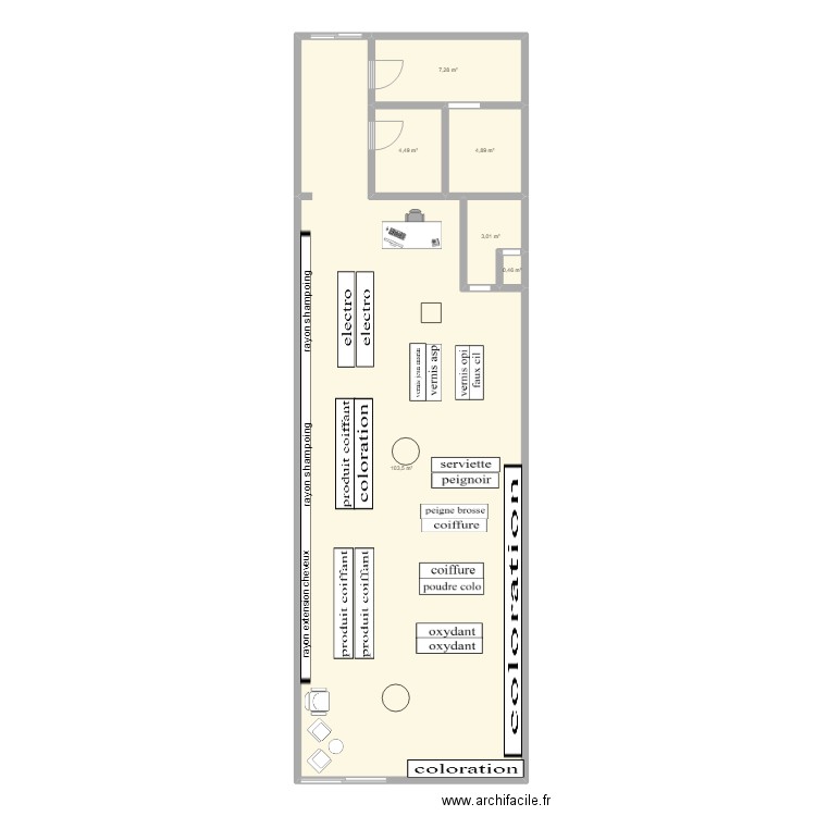 stage plan produo. Plan de 6 pièces et 124 m2