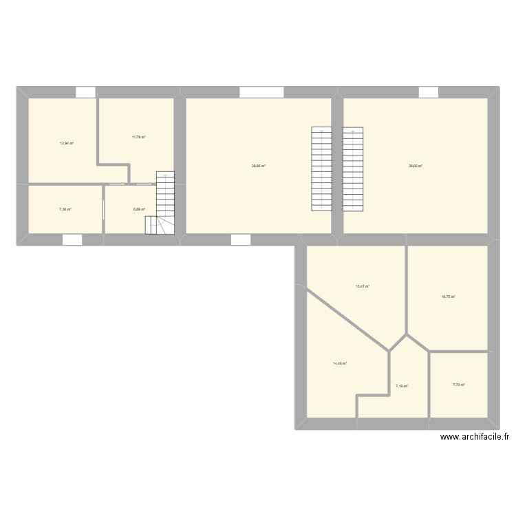 Existant RDC maison de Montelier . Plan de 11 pièces et 180 m2