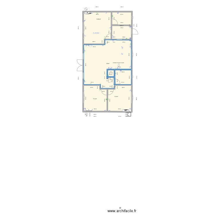 FENETTEAU 3 CH  ELECTRICITE. Plan de 5 pièces et 89 m2