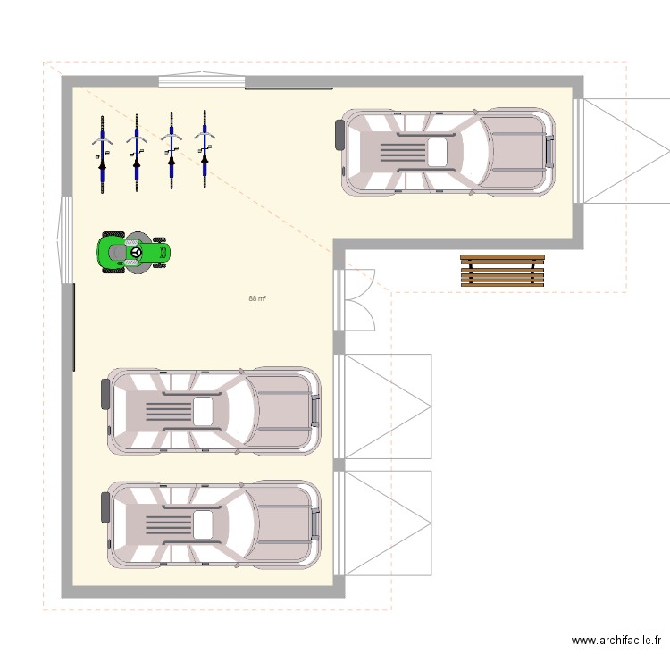 Garage. Plan de 0 pièce et 0 m2