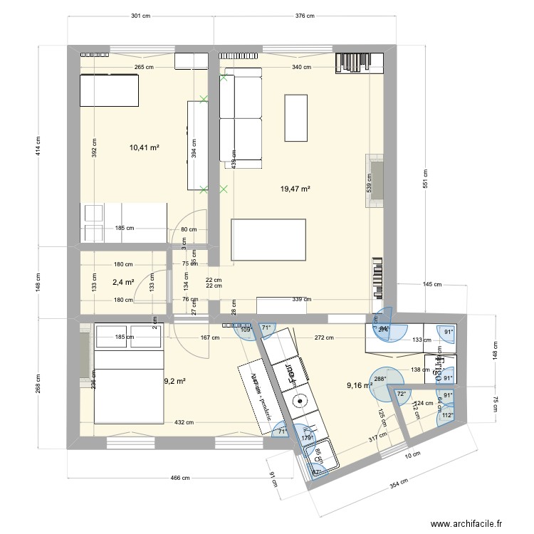 plan saint quentin nov 2020. Plan de 5 pièces et 51 m2