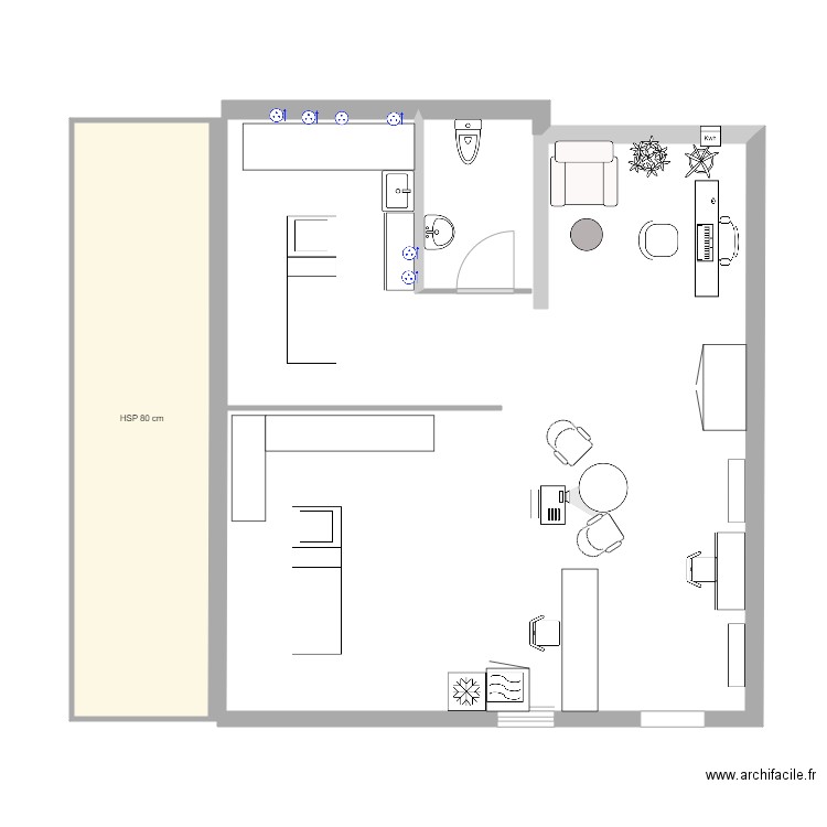 Beauty studio 02. Plan de 0 pièce et 0 m2