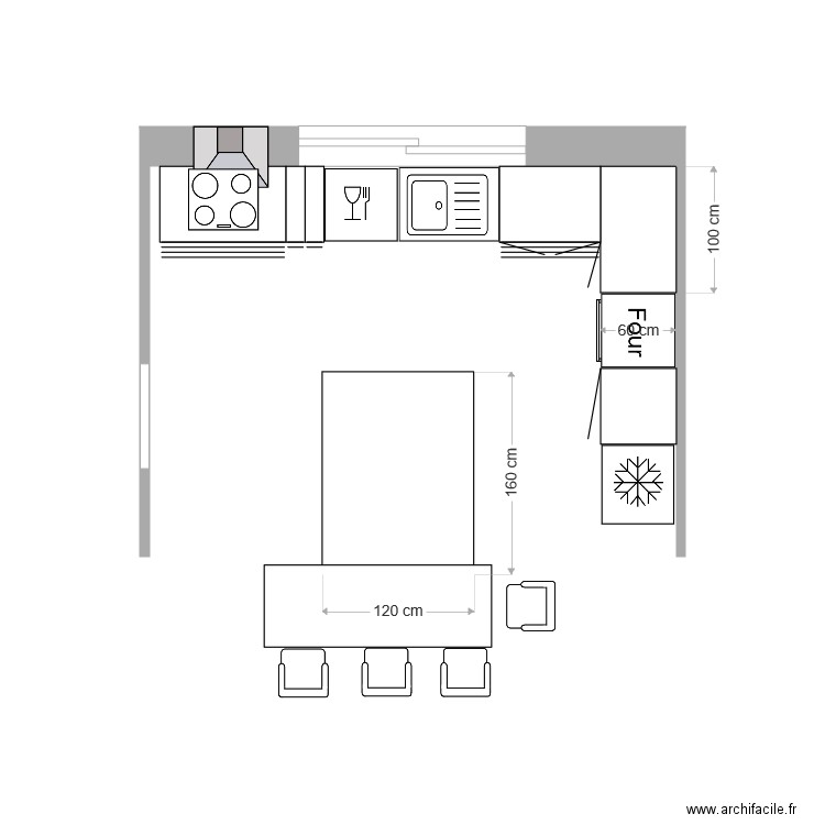 essai cuisine. Plan de 0 pièce et 0 m2