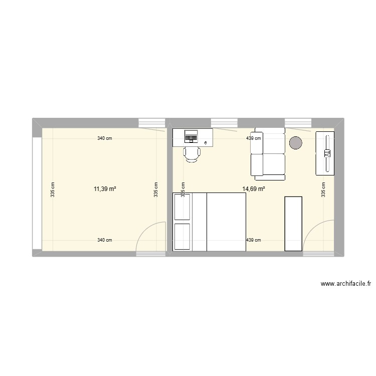 Chambre Clement V1. Plan de 0 pièce et 0 m2