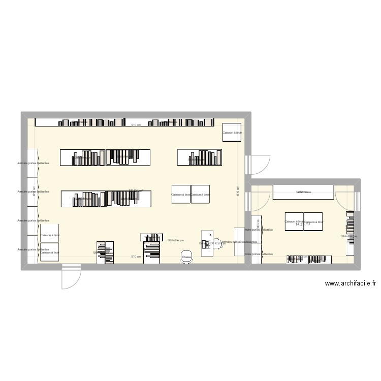 Bib 2. Plan de 2 pièces et 70 m2