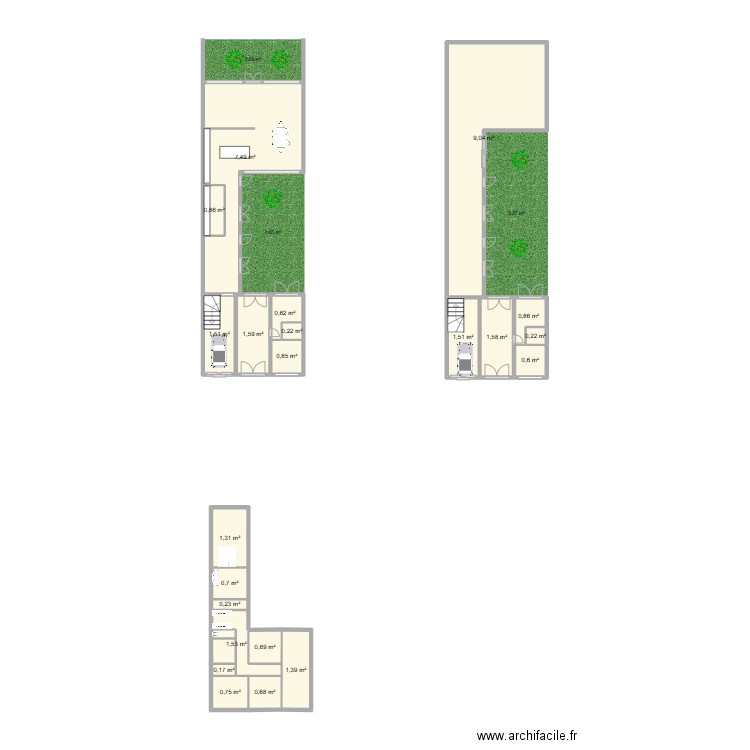 Maison 26 Gambetta Lambersart. Plan de 22 pièces et 34 m2