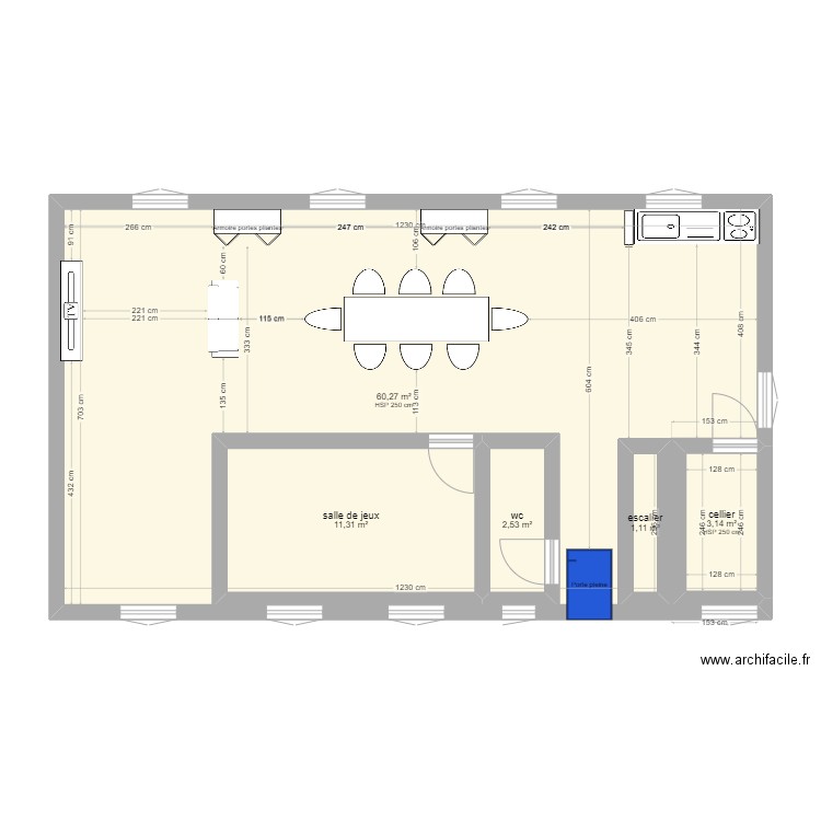 maison fontafie. Plan de 5 pièces et 100 m2