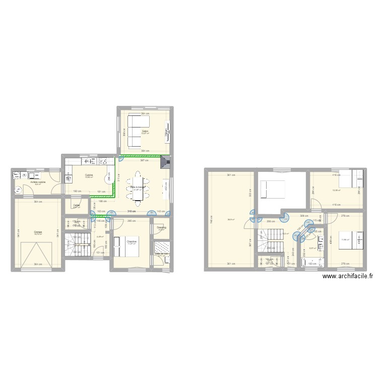 Maison. Plan de 18 pièces et 171 m2