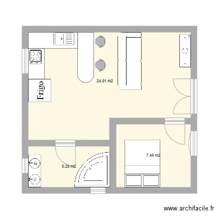 plan bungalow 1. Plan de 0 pièce et 0 m2