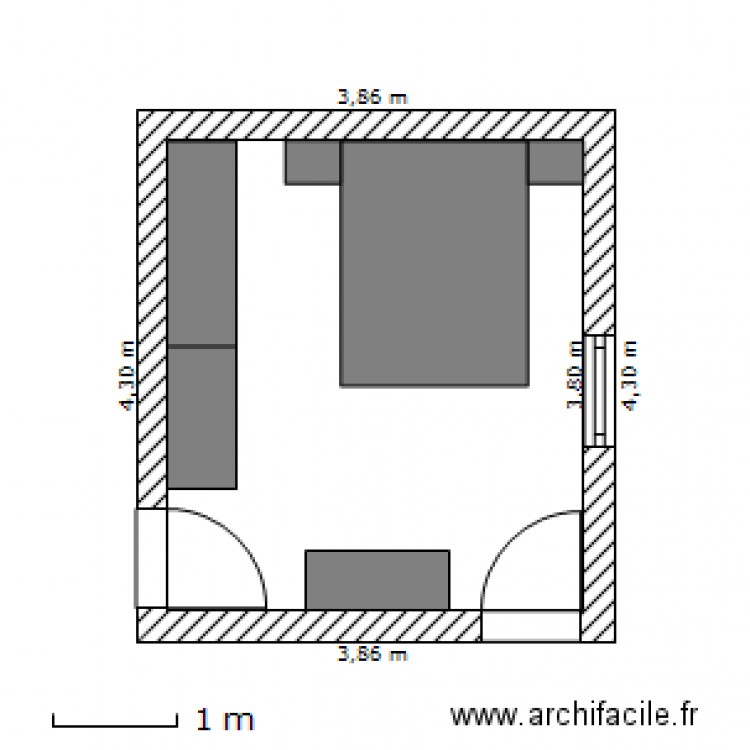 Chambre droite. Plan de 0 pièce et 0 m2