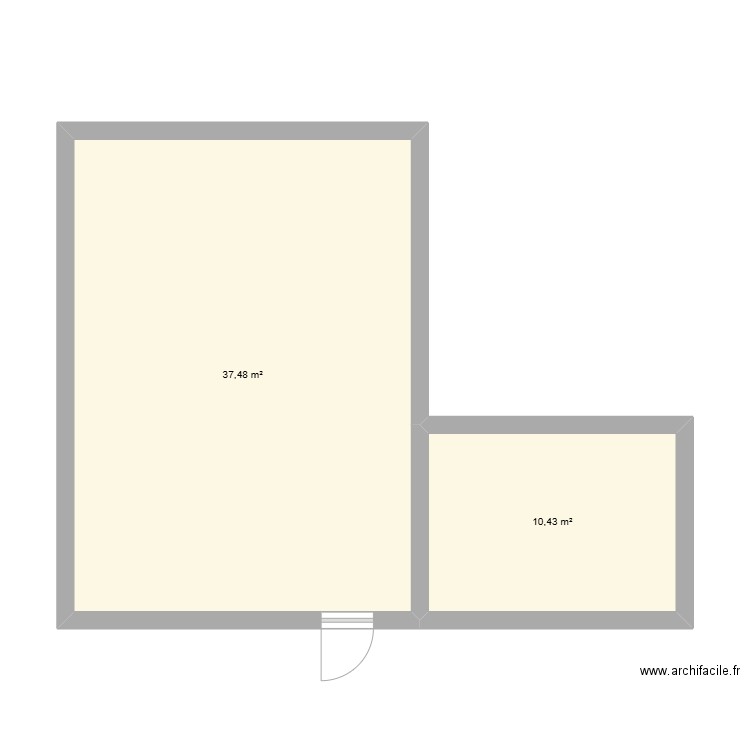 maison cabourg. Plan de 2 pièces et 48 m2