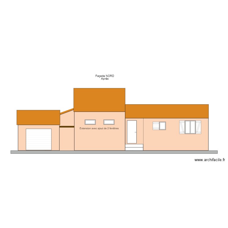 Façade NORD. Plan de 0 pièce et 0 m2