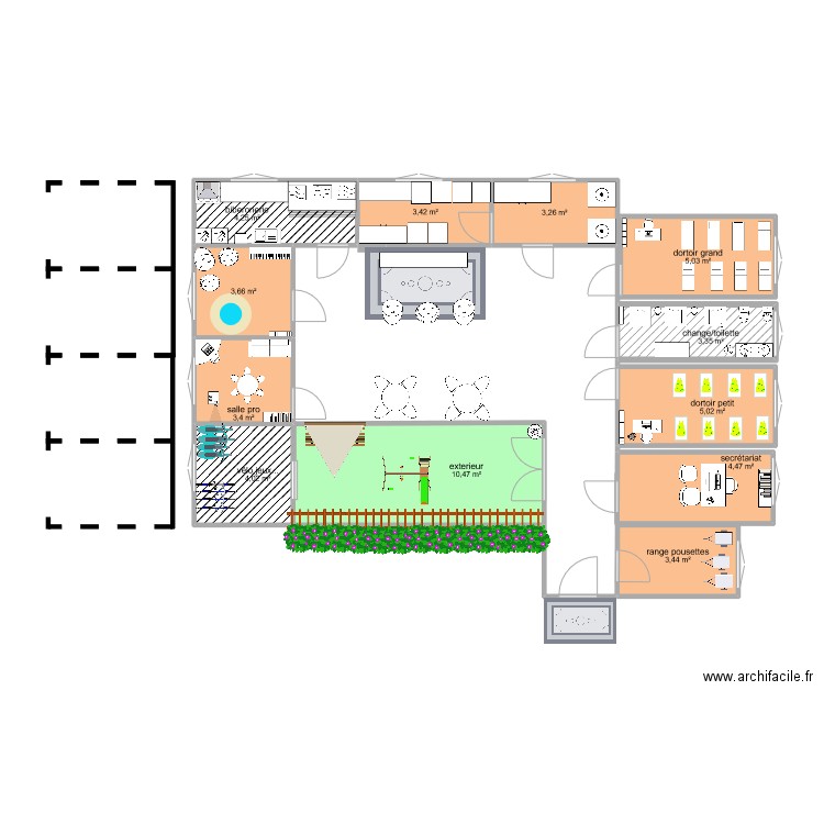 creche. Plan de 0 pièce et 0 m2