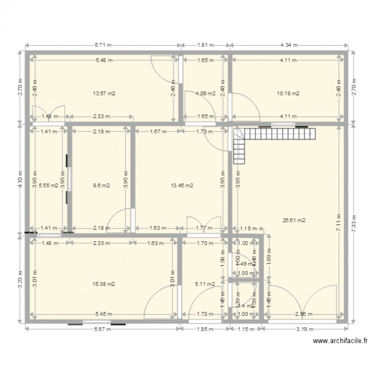 m atm. Plan de 0 pièce et 0 m2