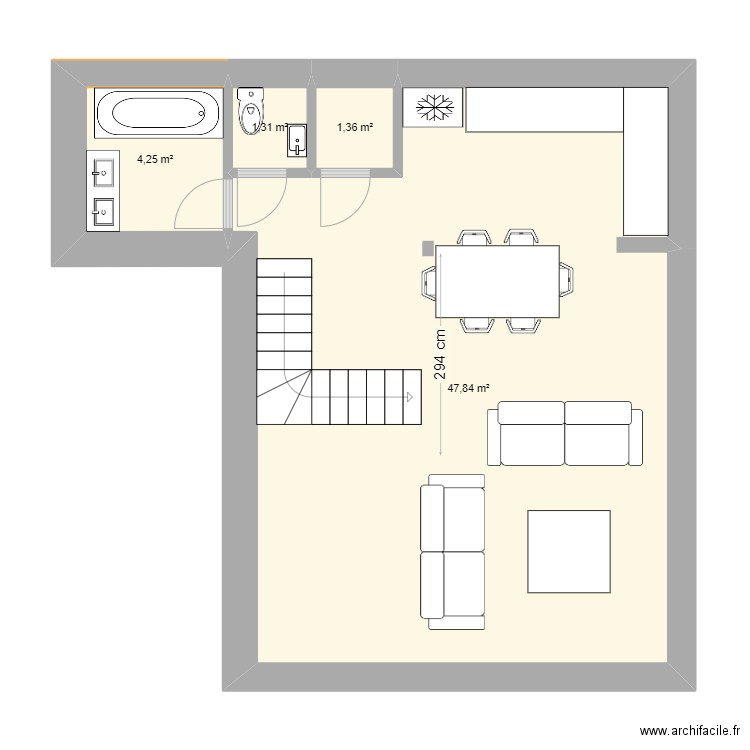 DUPLEX SCI BIS. Plan de 8 pièces et 88 m2