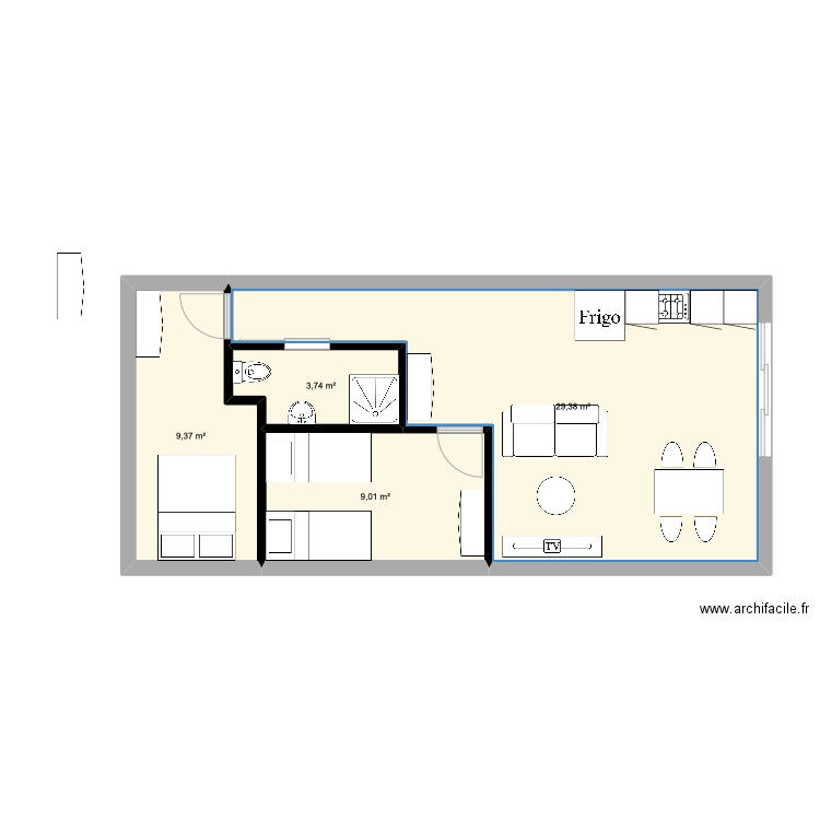 T3 location. Plan de 0 pièce et 0 m2