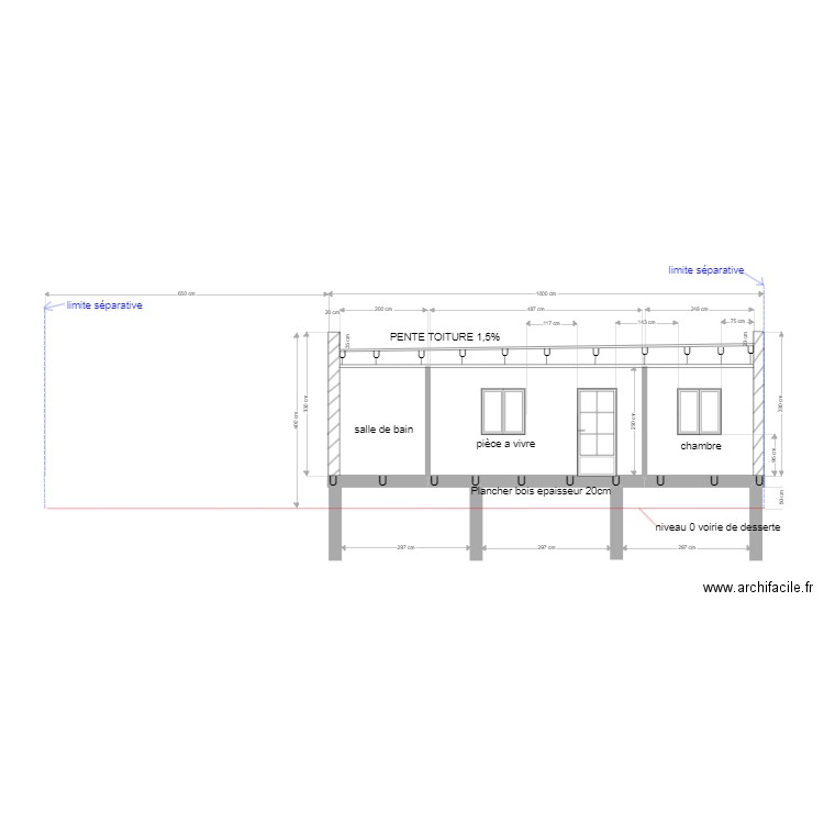 COUPE. Plan de 0 pièce et 0 m2