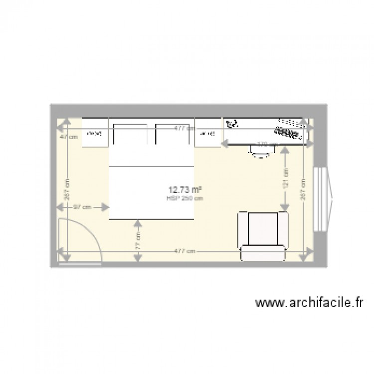 chambre. Plan de 0 pièce et 0 m2