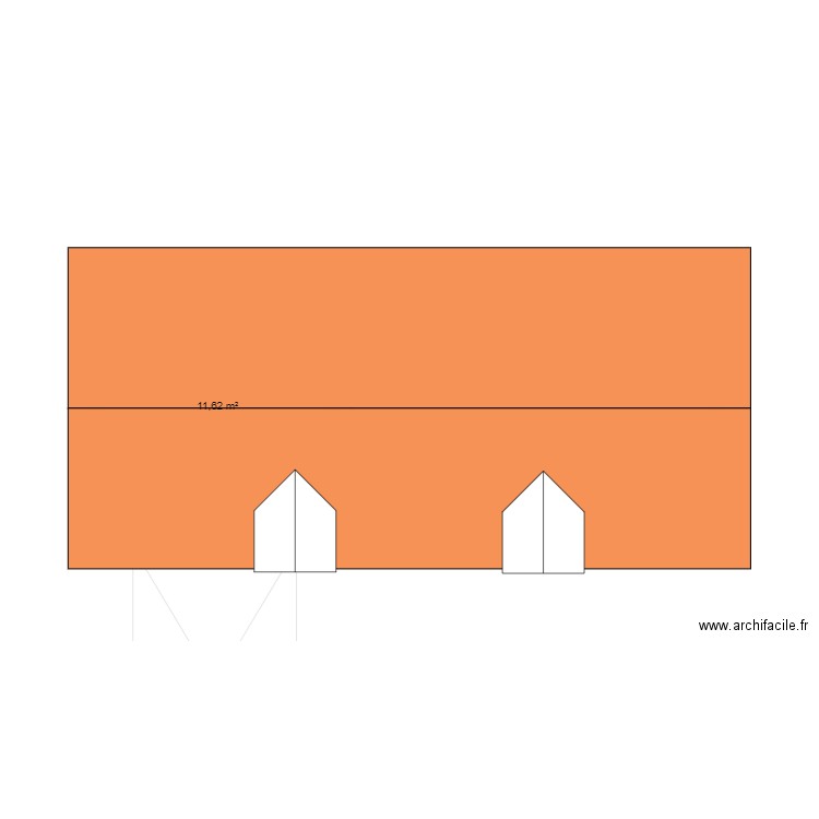 vvccx. Plan de 2 pièces et 23 m2