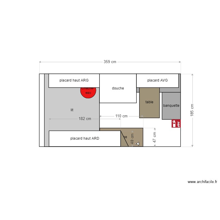 vue dessus fourgon2. Plan de 0 pièce et 0 m2