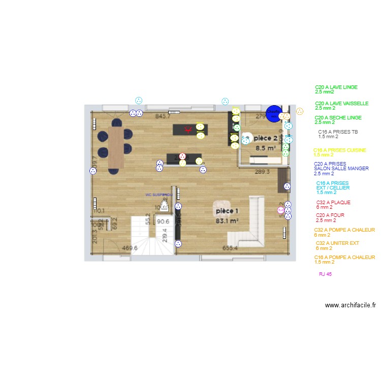 PLAN RDC PLOMBE. Plan de 0 pièce et 0 m2