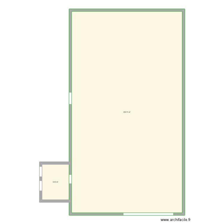 plan batiment. Plan de 2 pièces et 230 m2