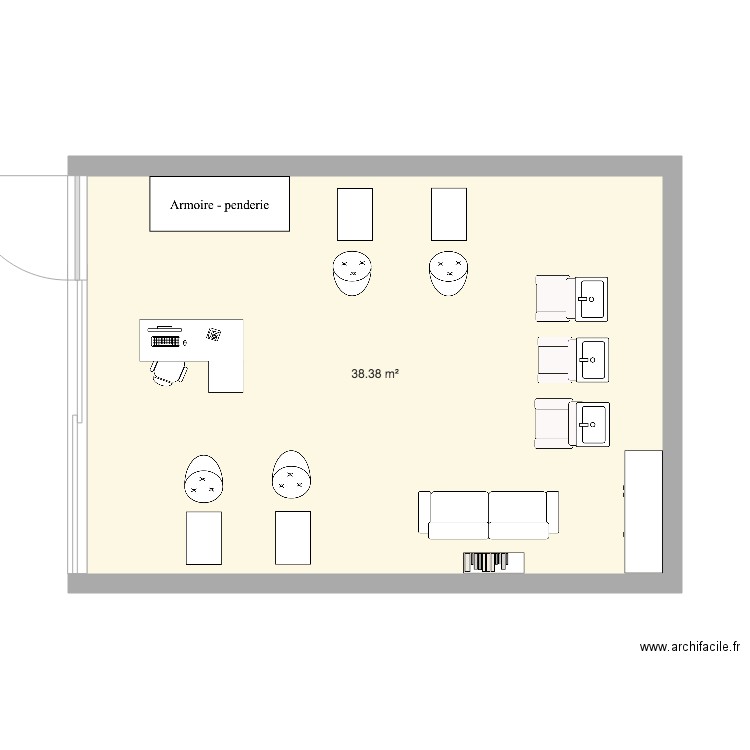 Salon coiffure 1. Plan de 0 pièce et 0 m2