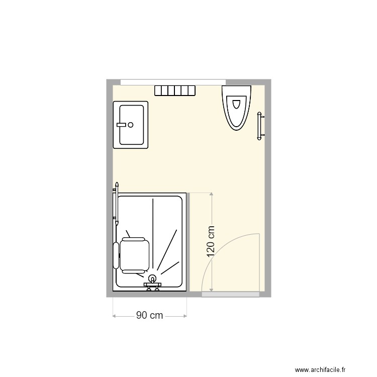 plan après travaux Le Berre. Plan de 1 pièce et 5 m2