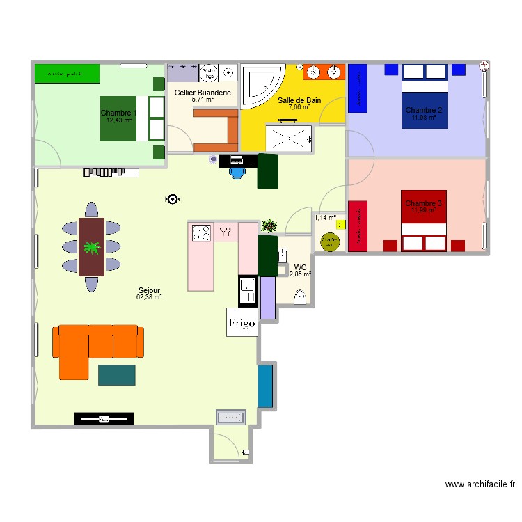 Appartement 1 Tarare Amenagement. Plan de 0 pièce et 0 m2