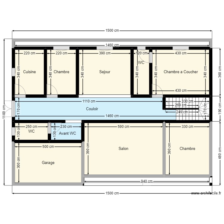 plan 15mx11m Client 27 58 10 53 V2. Plan de 13 pièces et 138 m2