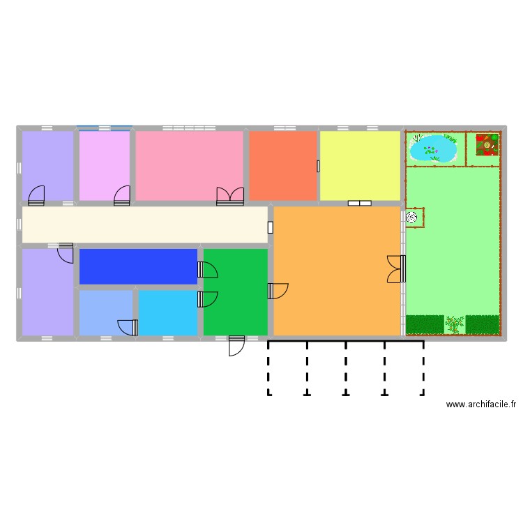 TFA. Plan de 13 pièces et 250 m2