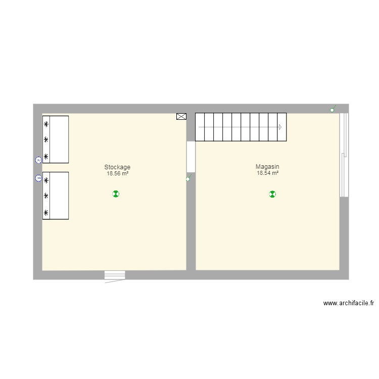 plan magasin et stockage. Plan de 0 pièce et 0 m2