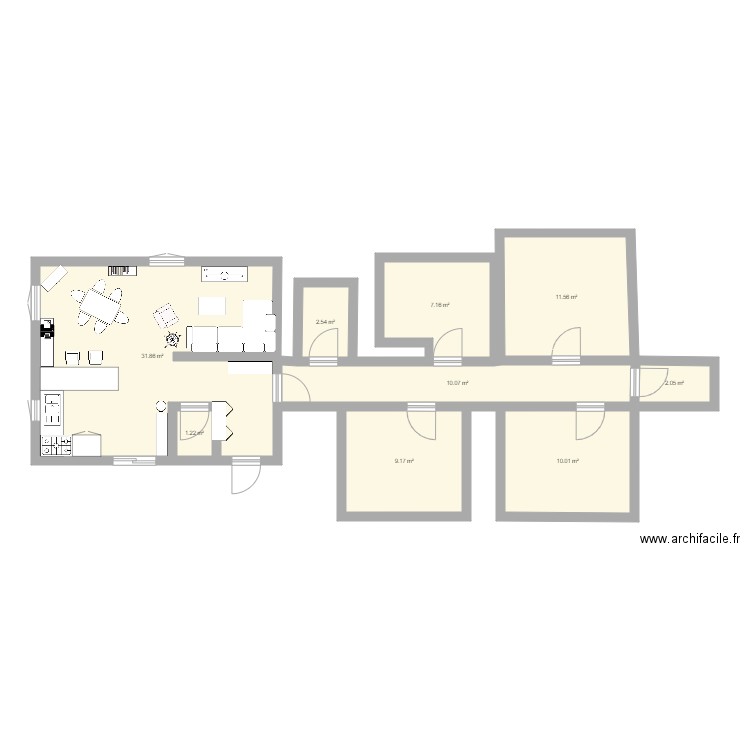 maison. Plan de 9 pièces et 86 m2