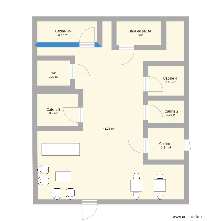 institut de beauté. Plan de 0 pièce et 0 m2