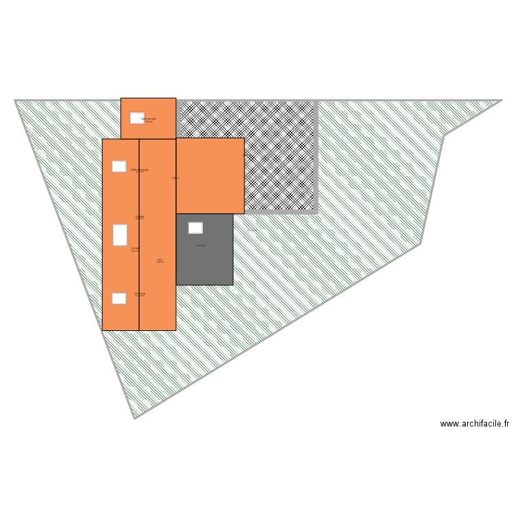 Extension. Plan de 10 pièces et 381 m2