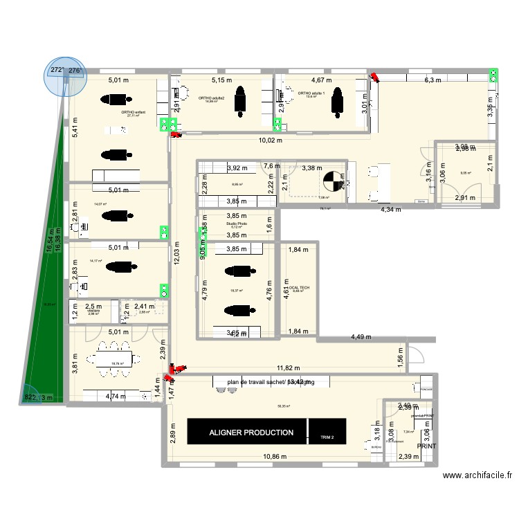 val d'europe camera/enceinte. Plan de 18 pièces et 318 m2