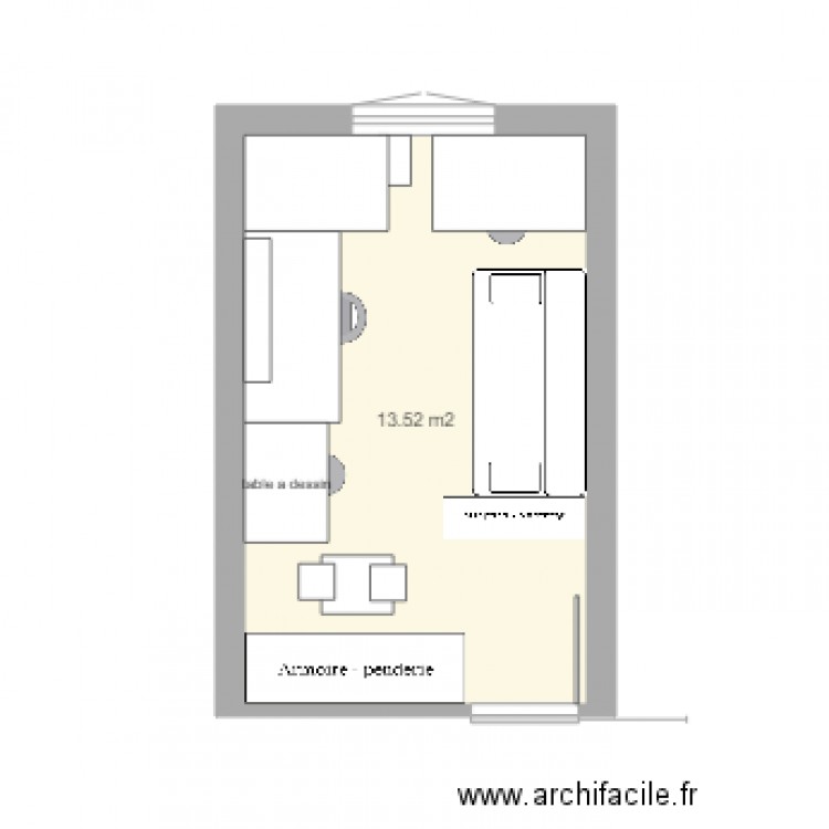 chambre 1 ET BUREAU. Plan de 0 pièce et 0 m2