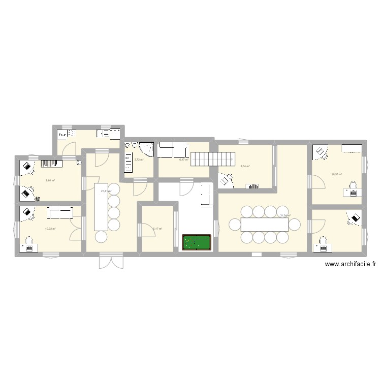 cassandre. Plan de 9 pièces et 106 m2