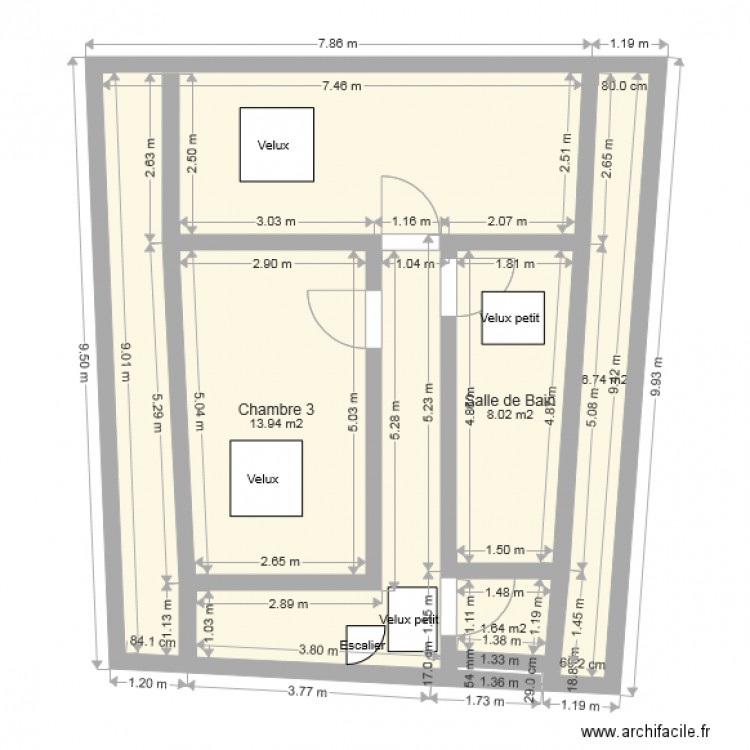 Projet Amenagement du grenier J. Plan de 0 pièce et 0 m2