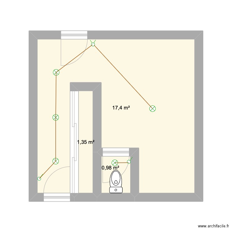 Menomblet. Plan de 3 pièces et 20 m2