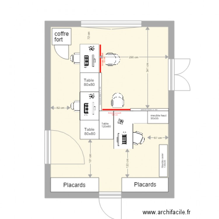 Réagencement secrétariat. Plan de 0 pièce et 0 m2