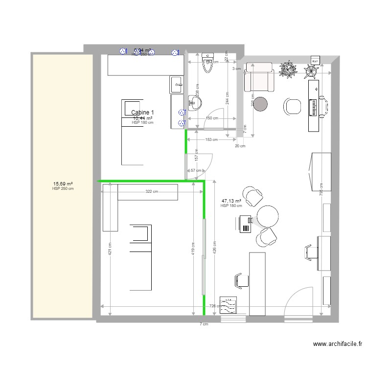 Beauty studio 03. Plan de 0 pièce et 0 m2