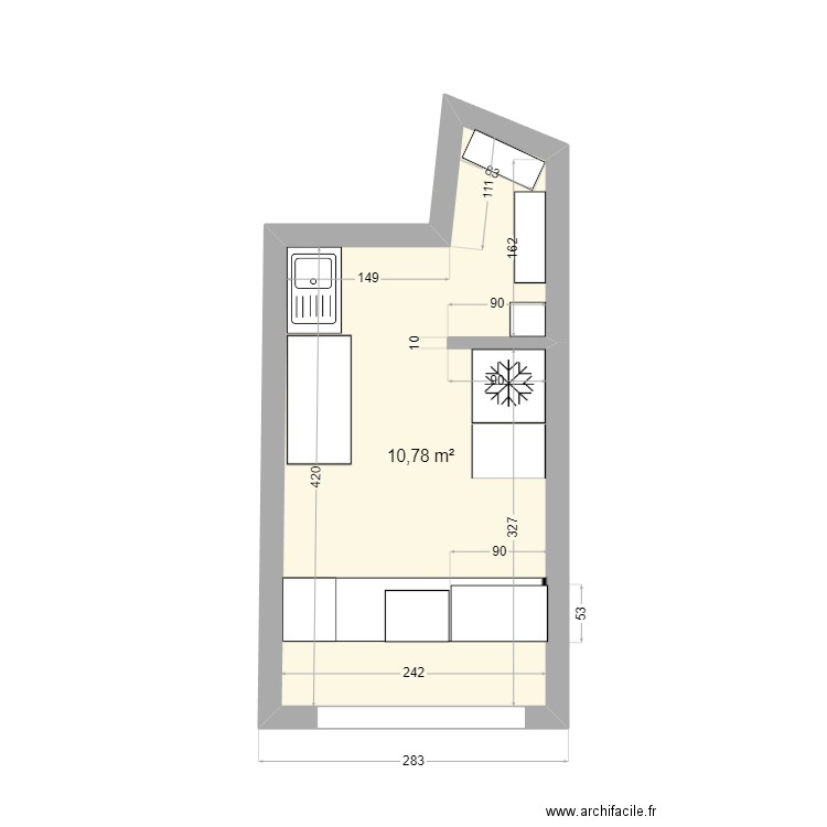 Cafetería Los Robles 2. Plan de 1 pièce et 11 m2