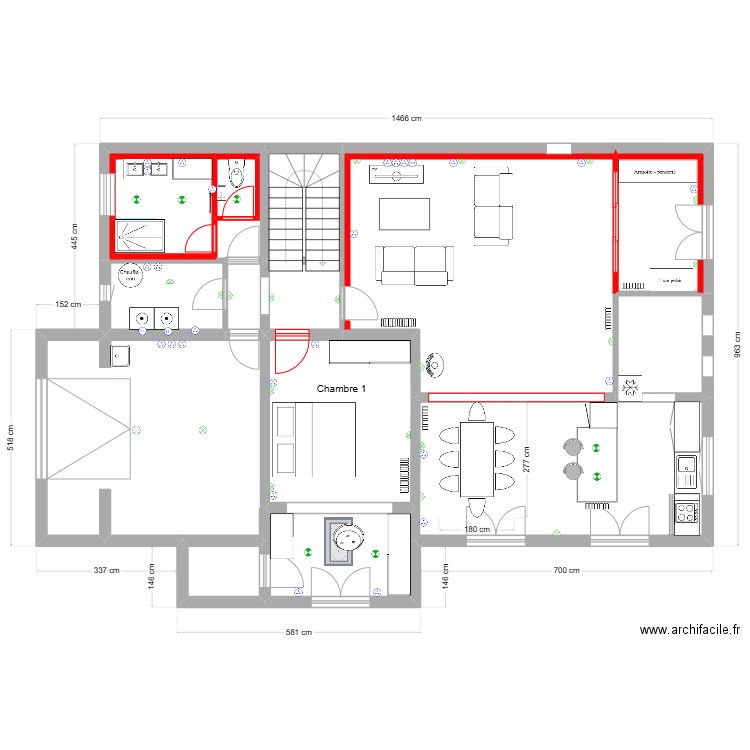 MOREAU RDC 7 . Plan de 15 pièces et 132 m2