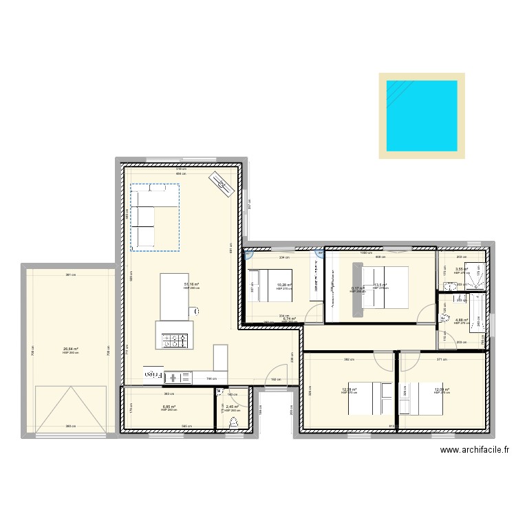 Maison LARNAGE. Plan de 12 pièces et 285 m2