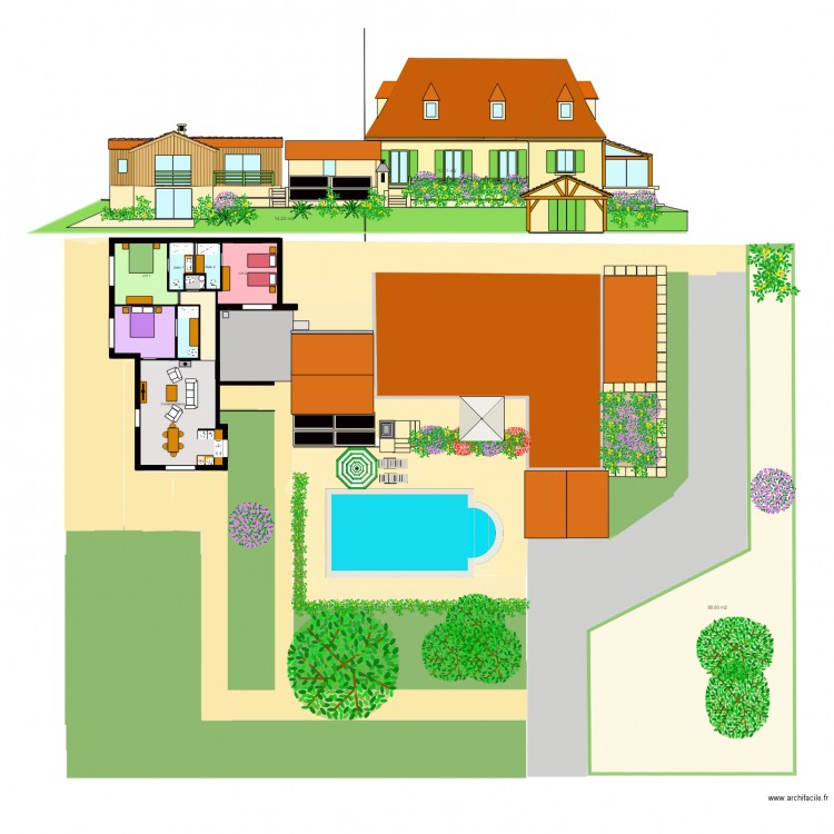 Gîtes Le Pech avec bardage. Plan de 0 pièce et 0 m2