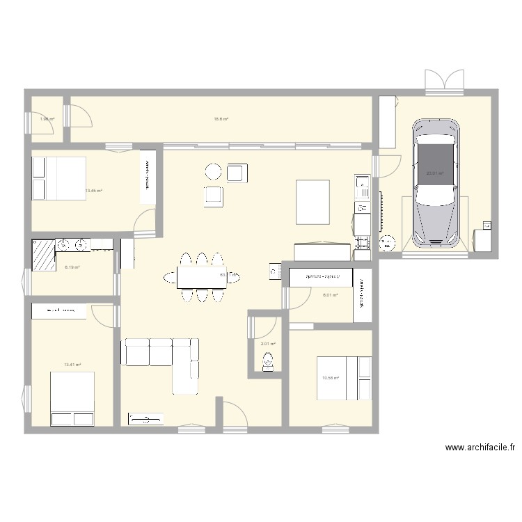 maison2 carré 120m. Plan de 0 pièce et 0 m2