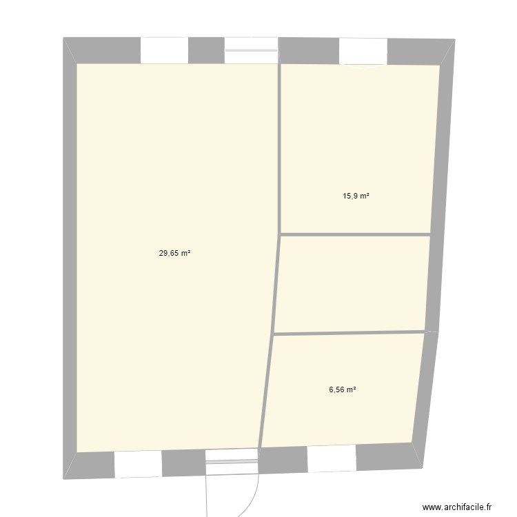 petite maison. Plan de 3 pièces et 52 m2