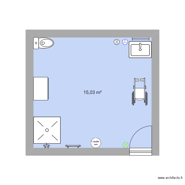 plan Situation. Plan de 1 pièce et 15 m2