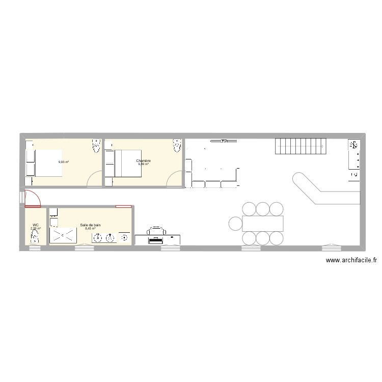 st desiras. Plan de 4 pièces et 31 m2